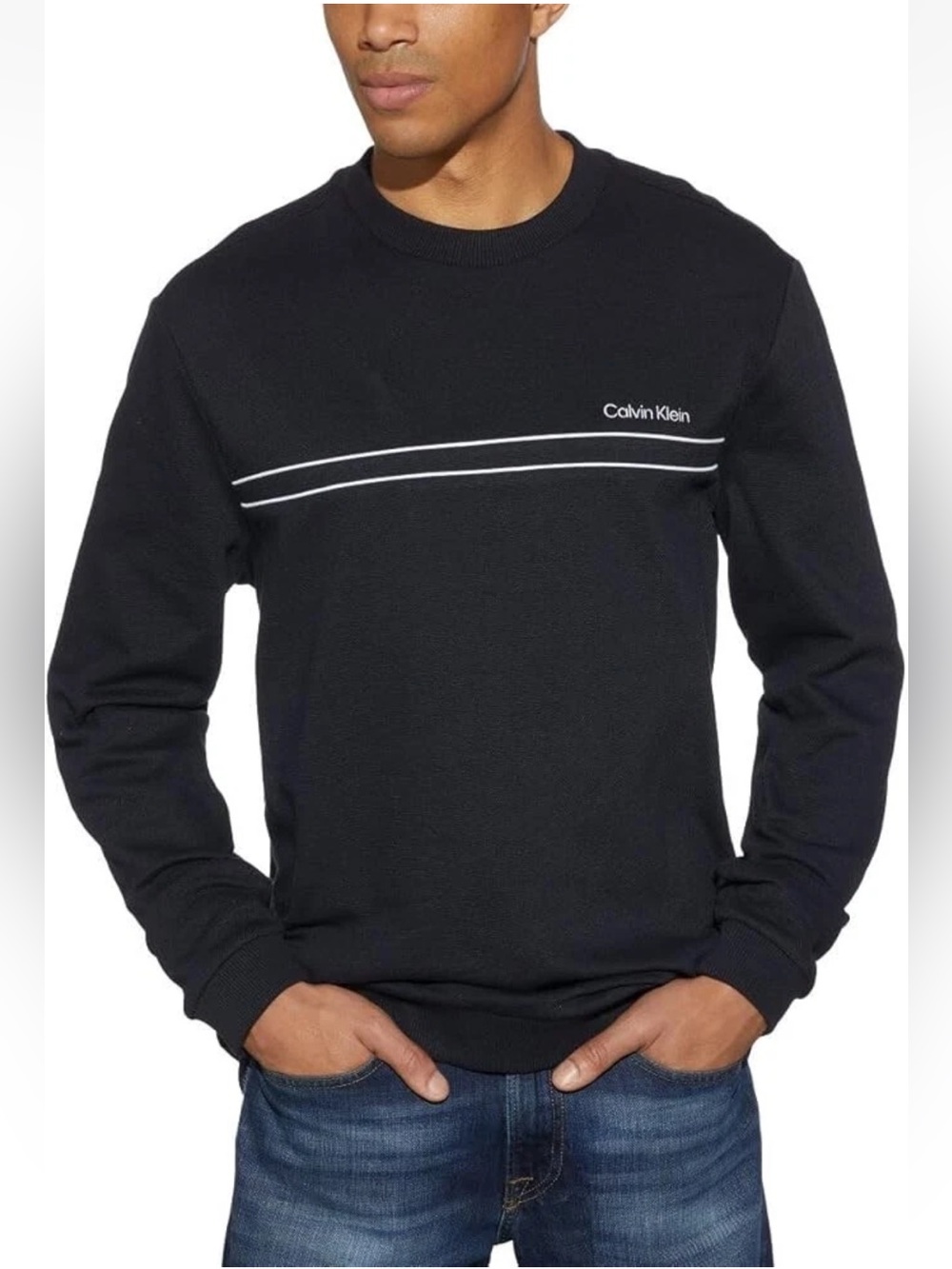 Calvin Klein Men's Crew Neck Sweatshirt Black Size Large